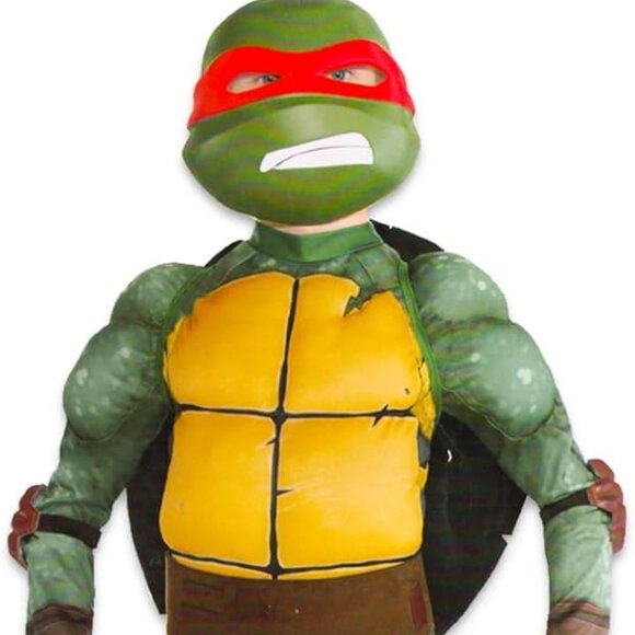 Teenage Mutant Ninja Turtles Raphael TMNT Kids Halloween Costume with Muscle Pad - Picture 4 of 7